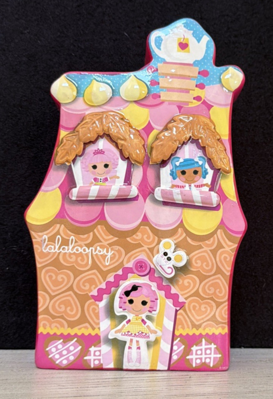 Lalaloopsy Gingerbread House Ceramic Coin Bank w/ Stopper Rare Collectible euc